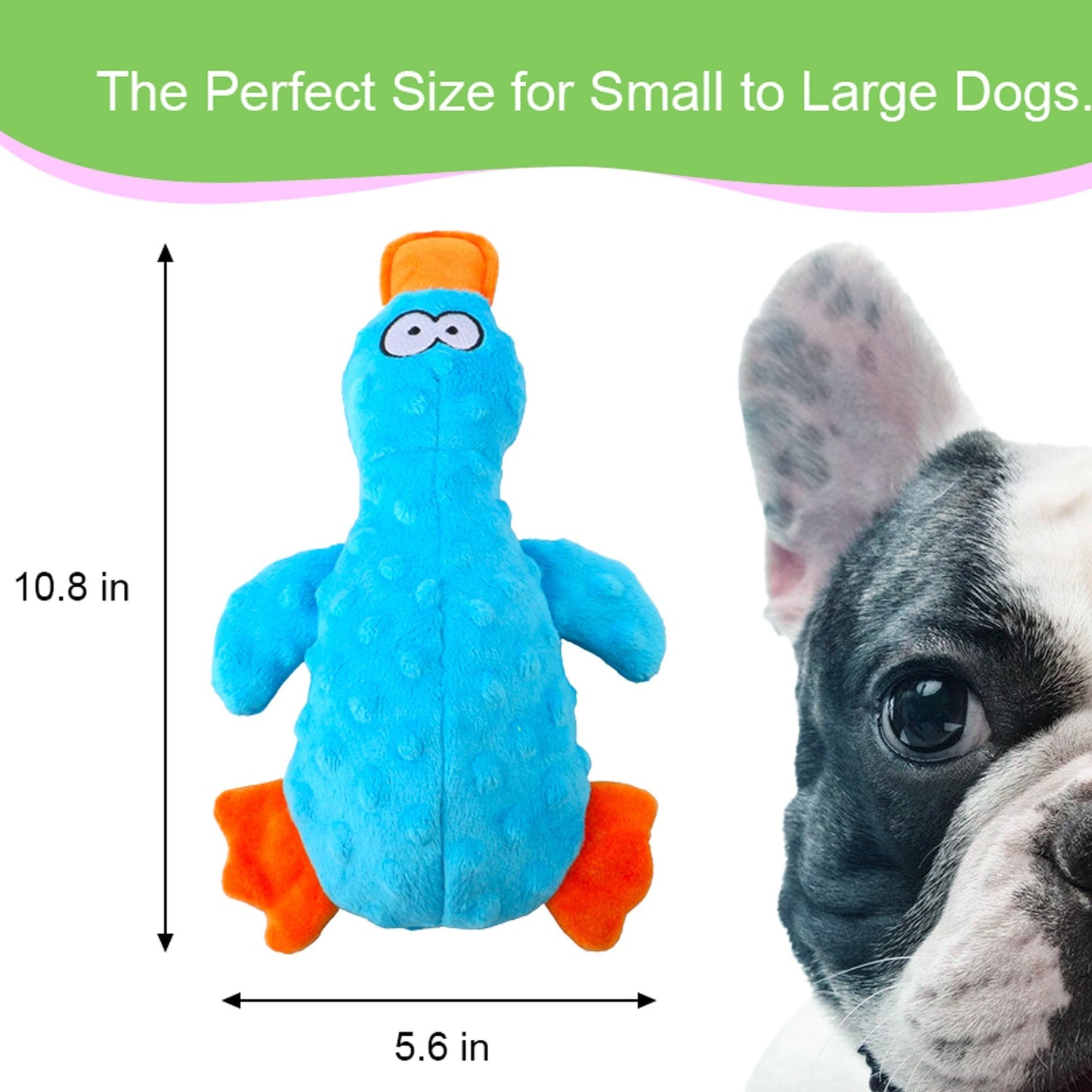 Durable Plush Dog Squeaky Toy Duck for Interactive Play