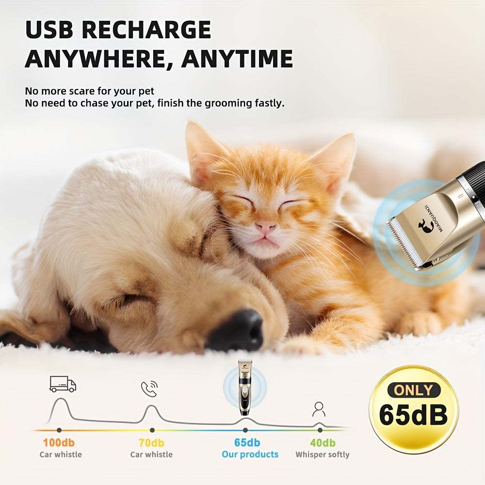 Rechargeable Wireless Pet Grooming Clippers for Dogs and Cats