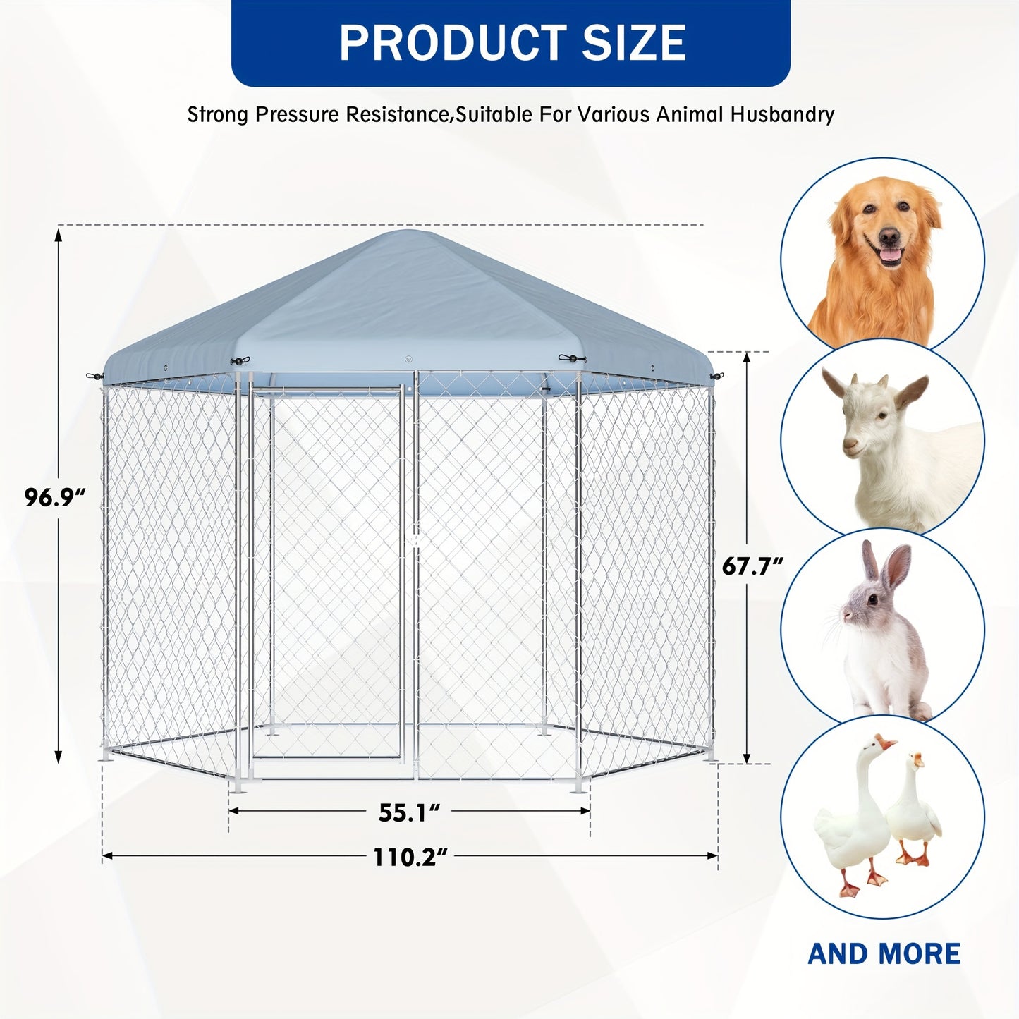 Polar Aurora Heavy Duty Outdoor Dog Kennel with Secure Lock