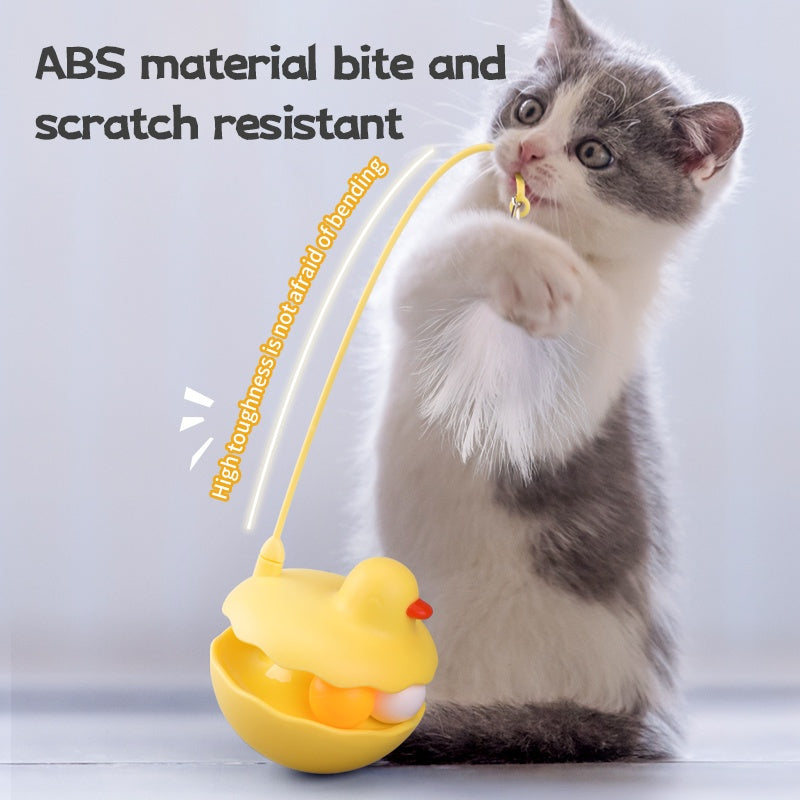 Interactive Duck Weeble Wobble Cat Toy Detachable Washable