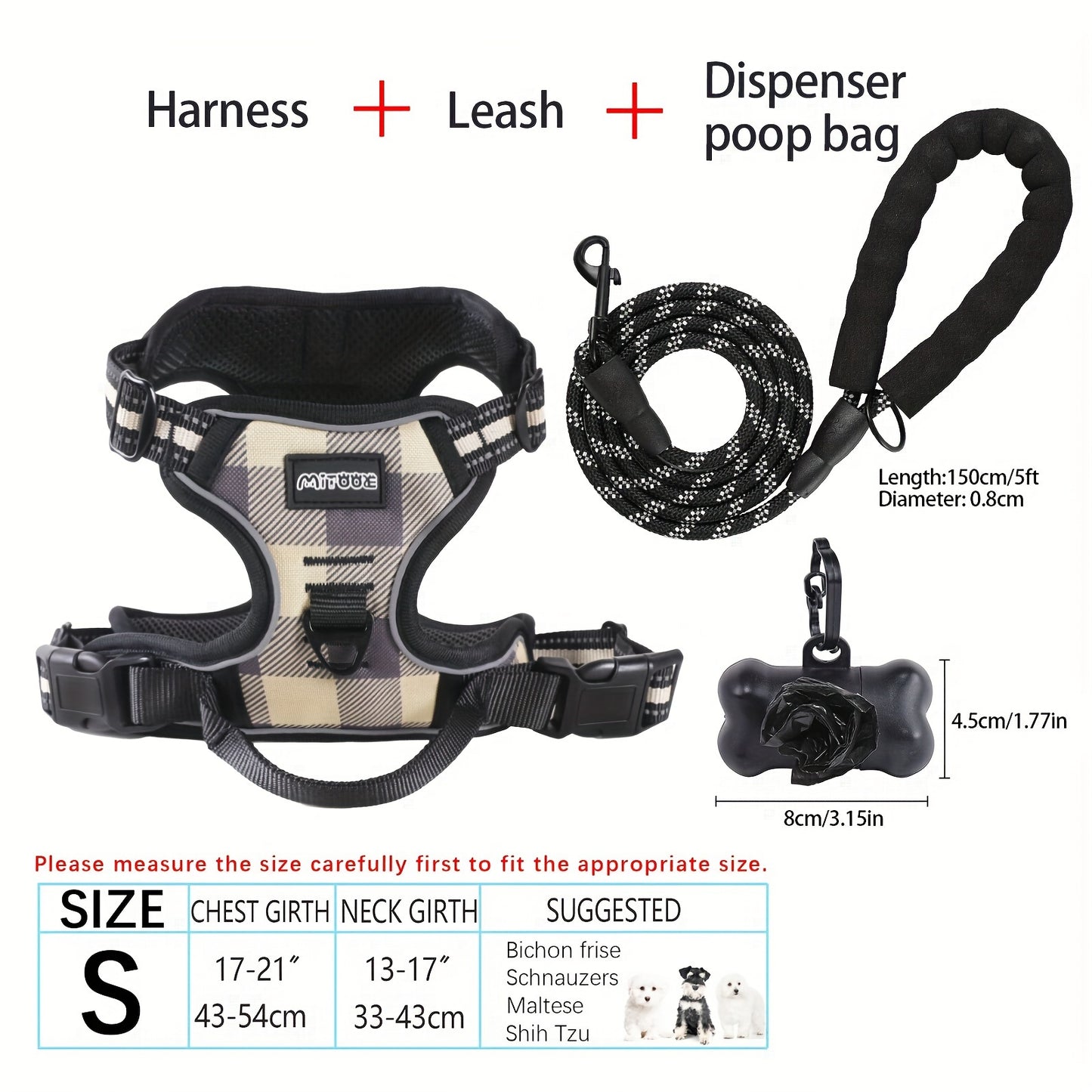 YIWGM Dog Harness And Leash Set With Easy Control Handle