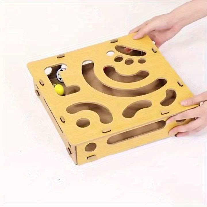 Interactive Cat Puzzle Maze Box for Fun and Sensory Training