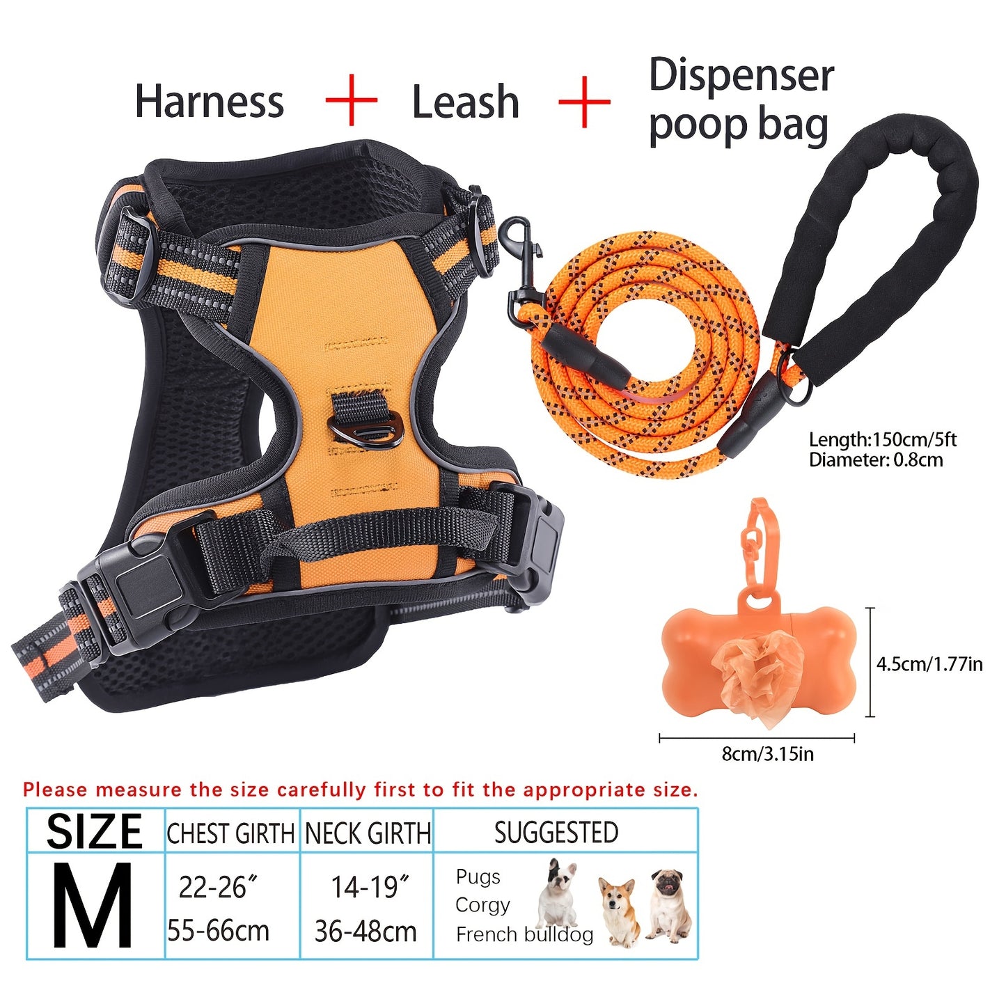 YIWGM Dog Harness And Leash Set With Easy Control Handle