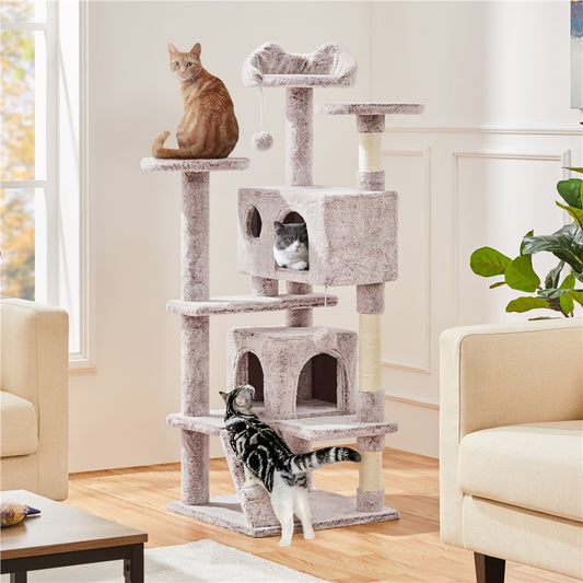 Costoffs Multilevel Cat Tree with Fluffy Condos and Scratching Posts