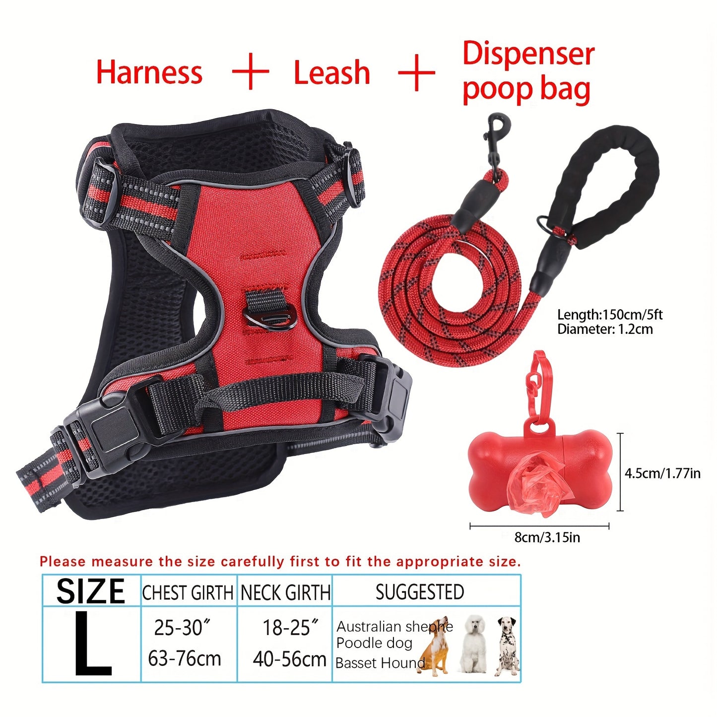 YIWGM Dog Harness And Leash Set With Easy Control Handle