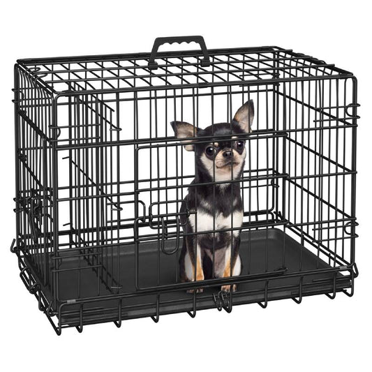 Costoffs Foldable Metal Cage For Dogs And Chickens With Divider And Removable Tray Portable Travel Cage