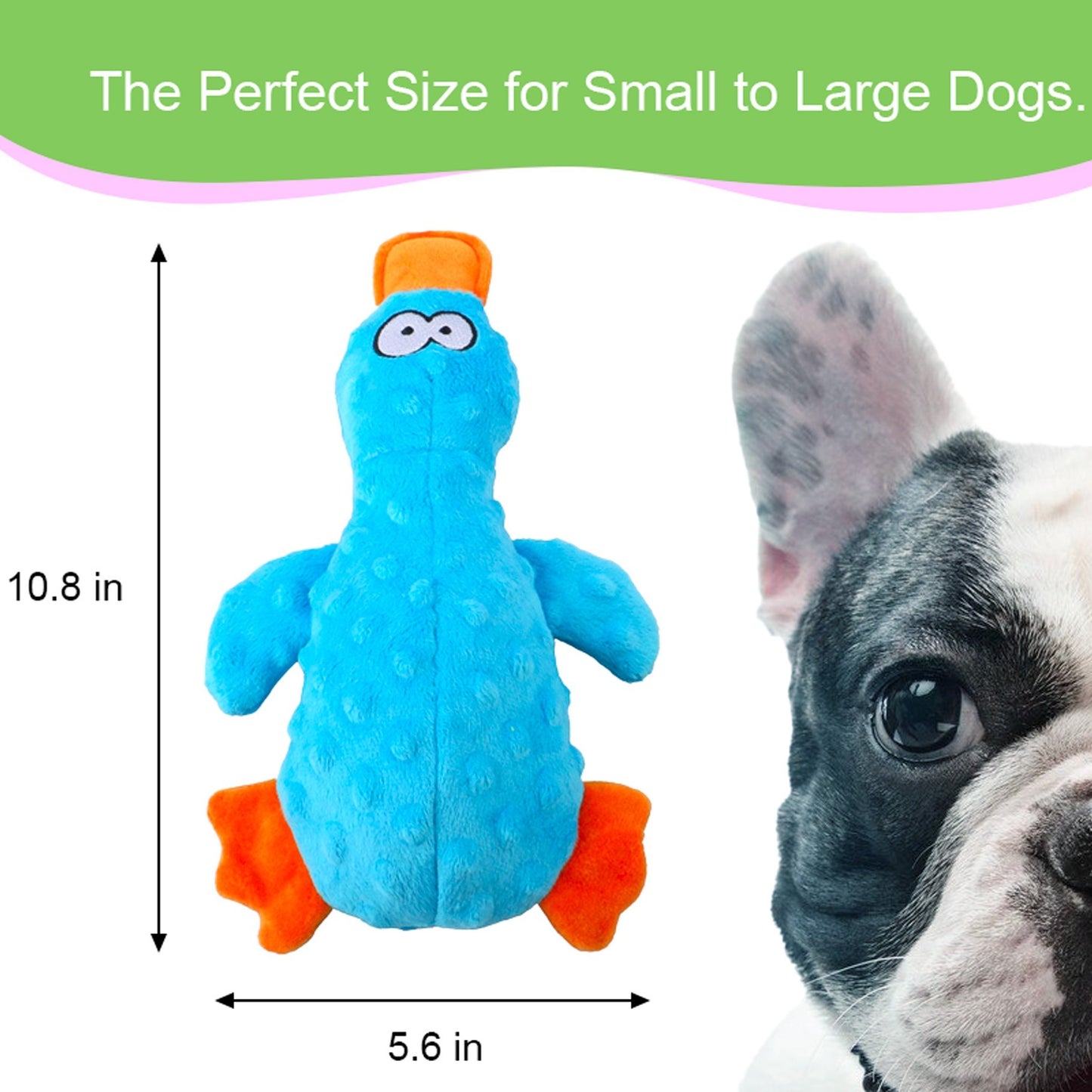 Durable Plush Dog Squeaky Toy Duck for Interactive Play