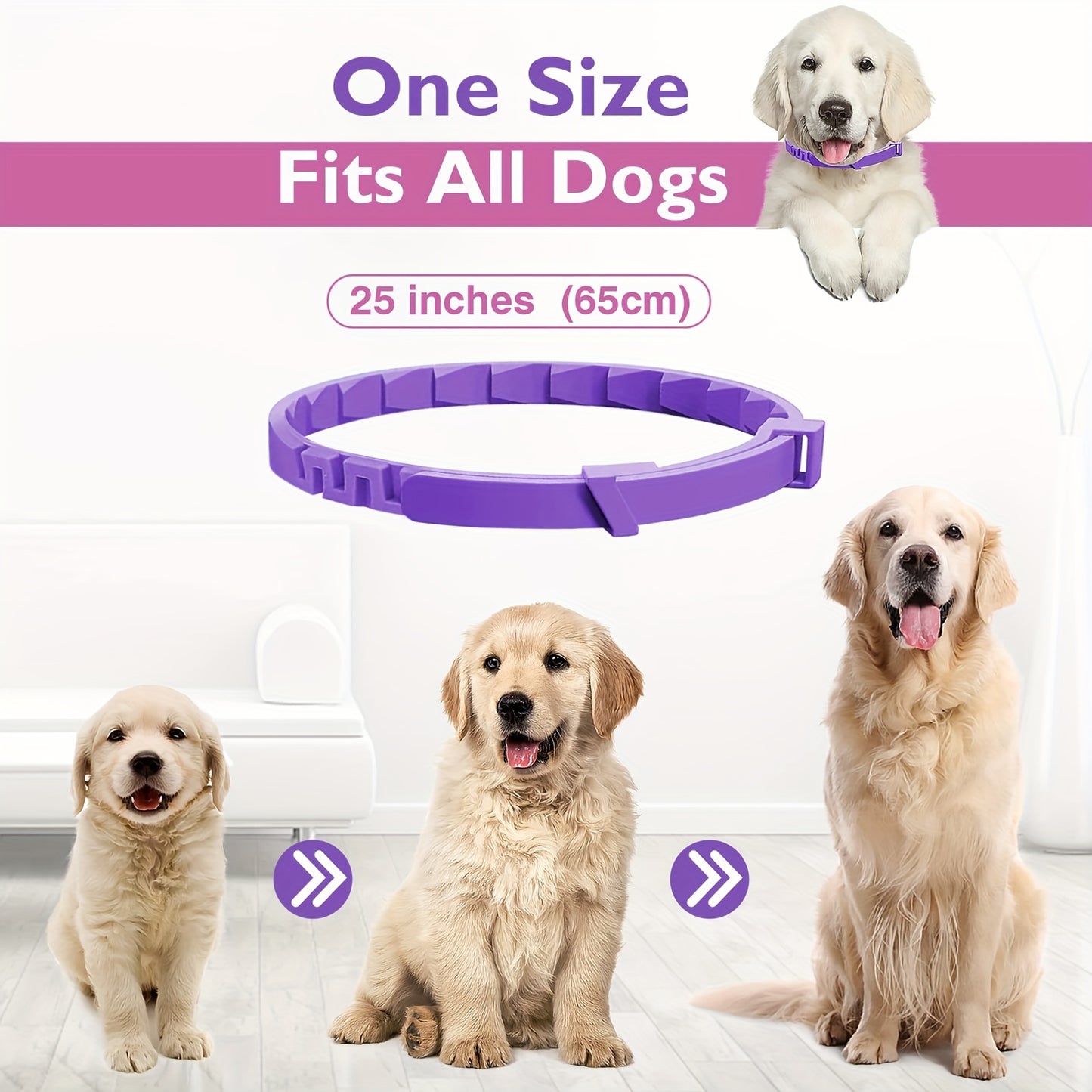 3 Pack Adjustable Dog Calming Pheromone Collars For Anxiety Relief