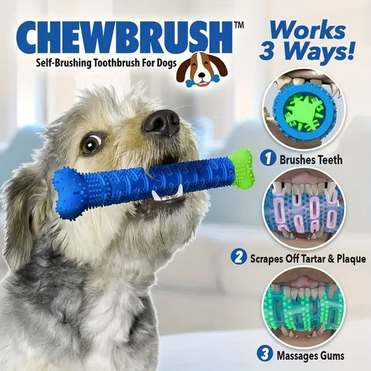 3-in-1 Dog Toothbrush Chew Toy for Dental Care