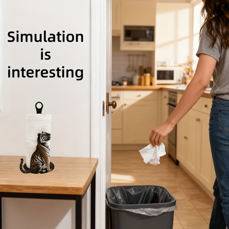 Cat Shaped Iron Paper Towel Holder Cute Desktop Organizer Kitchen