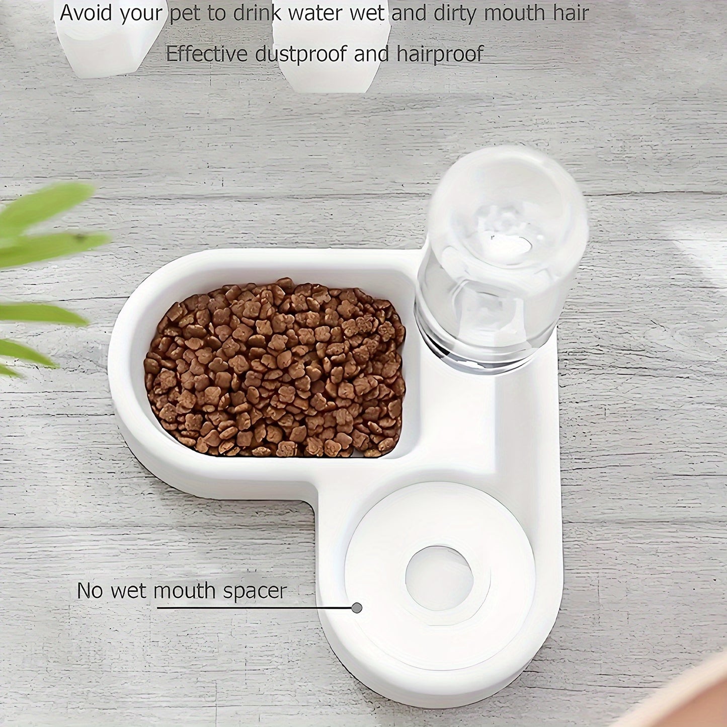 Customizable Pet Double Bowl With Automatic Water Dispenser