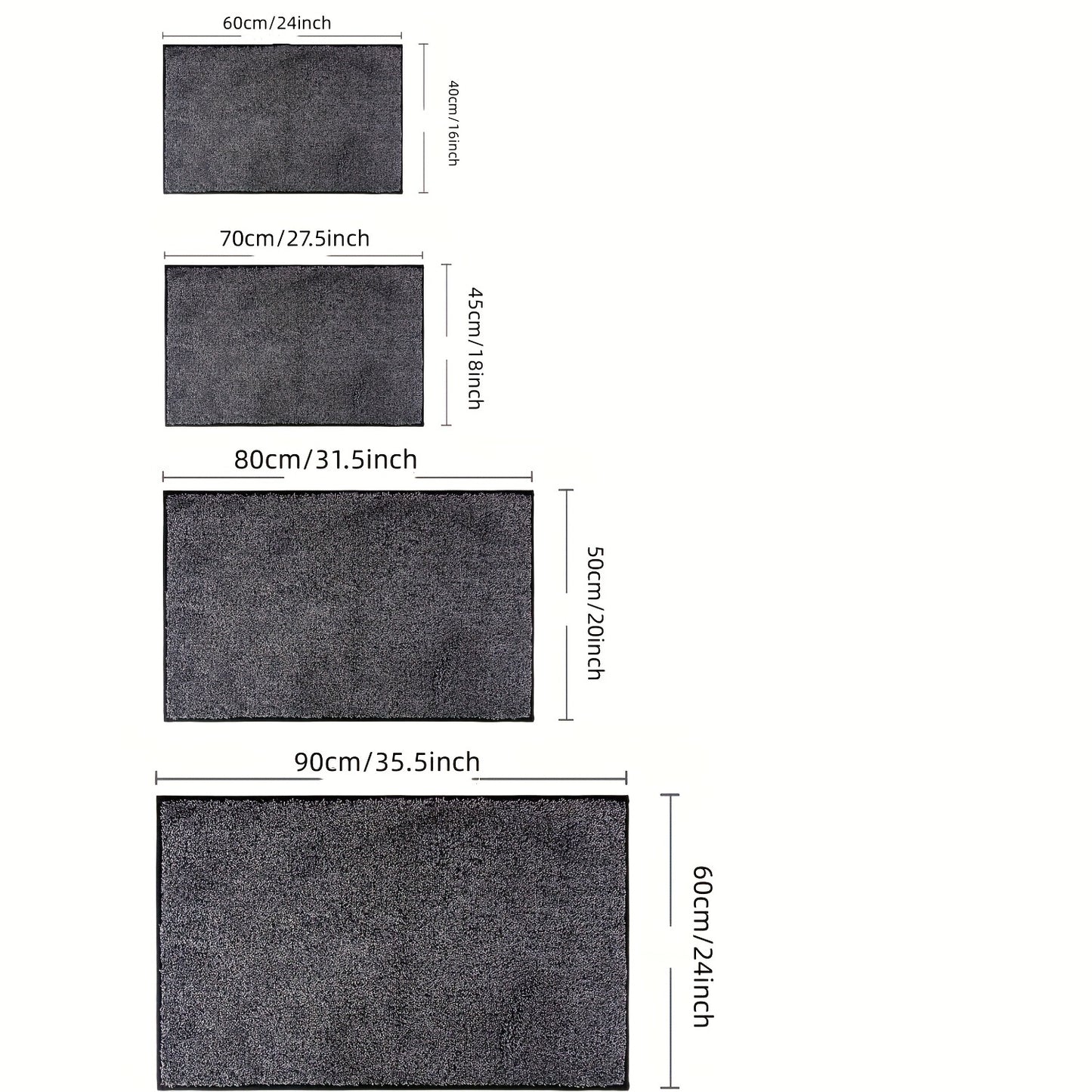 Non-Slip Dirt Trapper Indoor Door Mat For Muddy Entryways