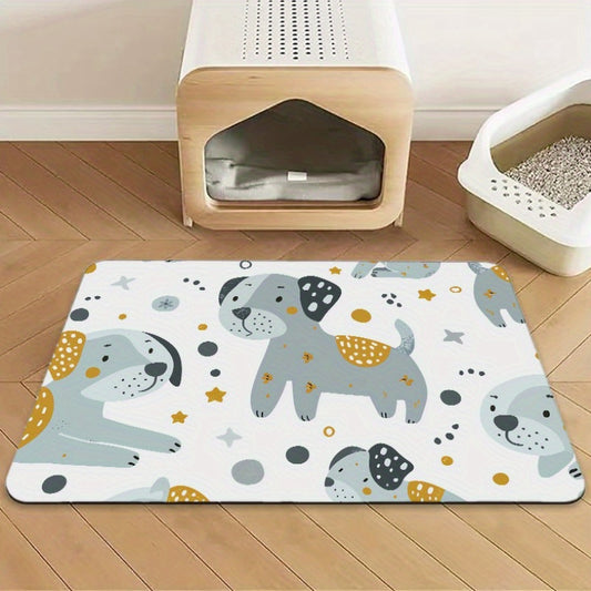 Absorbent Non-Slip Dog Bowl Mat for Easy Feeding Cleanup