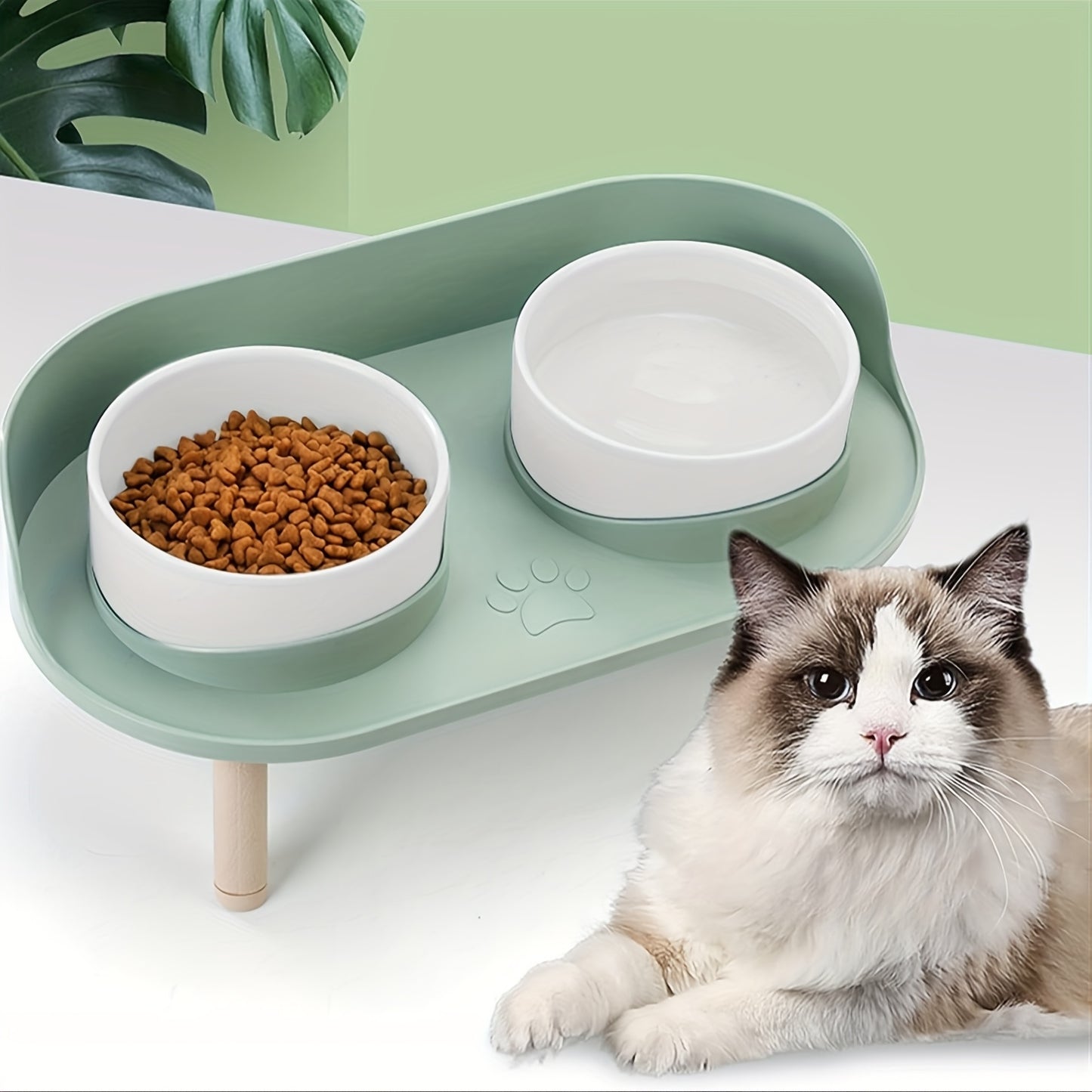 Durable Pet Feeding Station With Double Bowls Non Slip Base