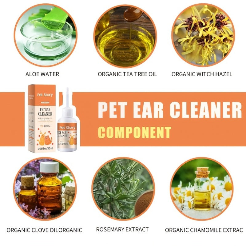 Pet Ear Cleaner Drops For Dogs And Cats Gentle Formula
