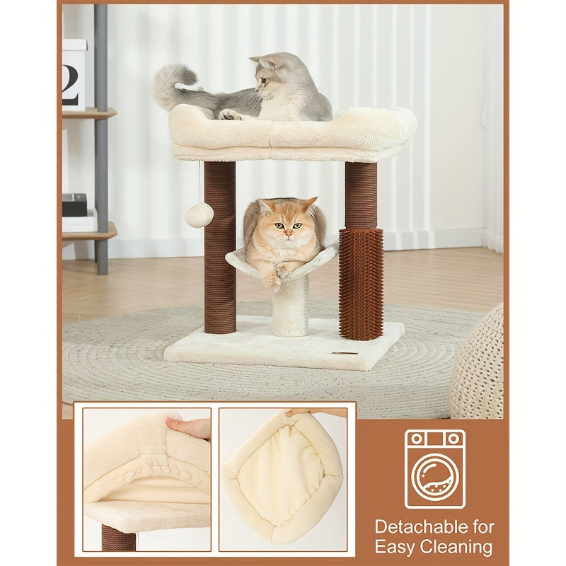 FluffyDream Cat Tree Tower with Cozy Perch and Scratching Post
