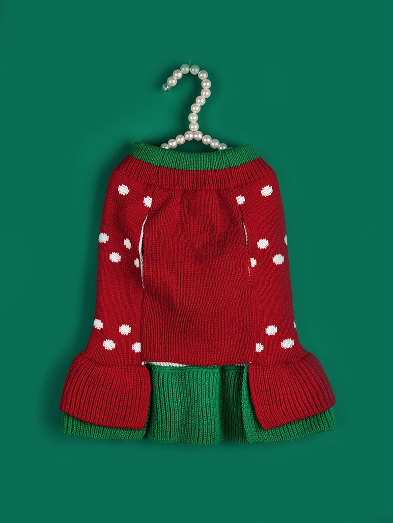 Christmas Santa Claus Knit Dog Sweater Acrylic Winter Pet Apparel