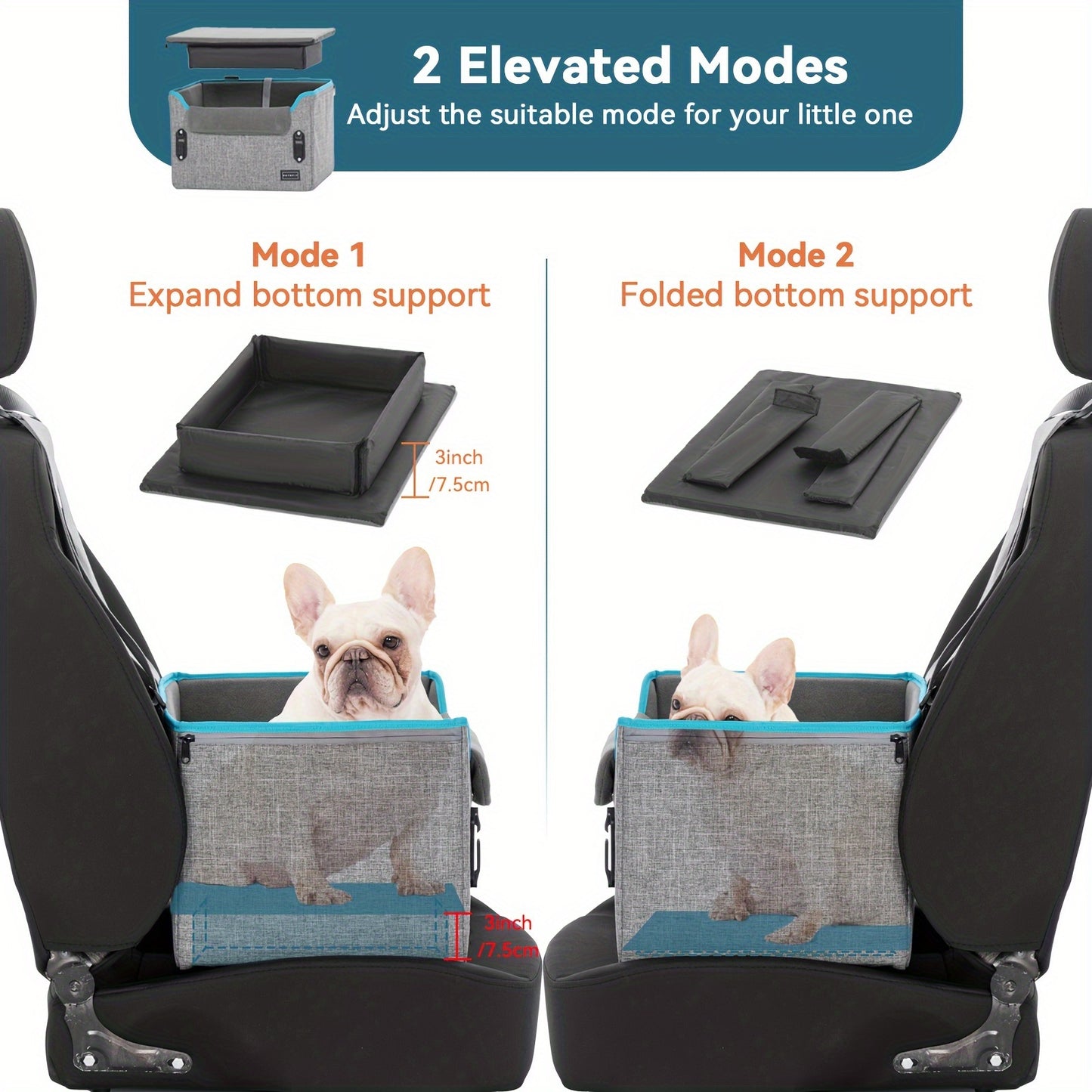 Petsfit Portable Dog Car Seat with Safe Buckles and Leash