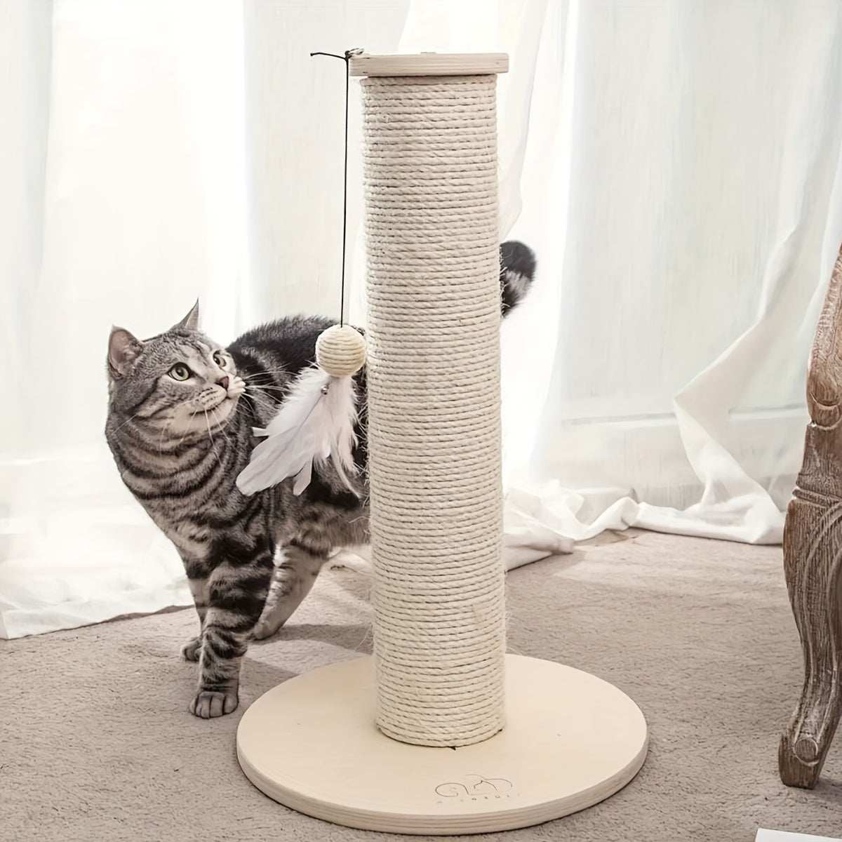 Cat Scratching Pole for Happy Cats | Durable Sisal Cat Scratch Post!!!