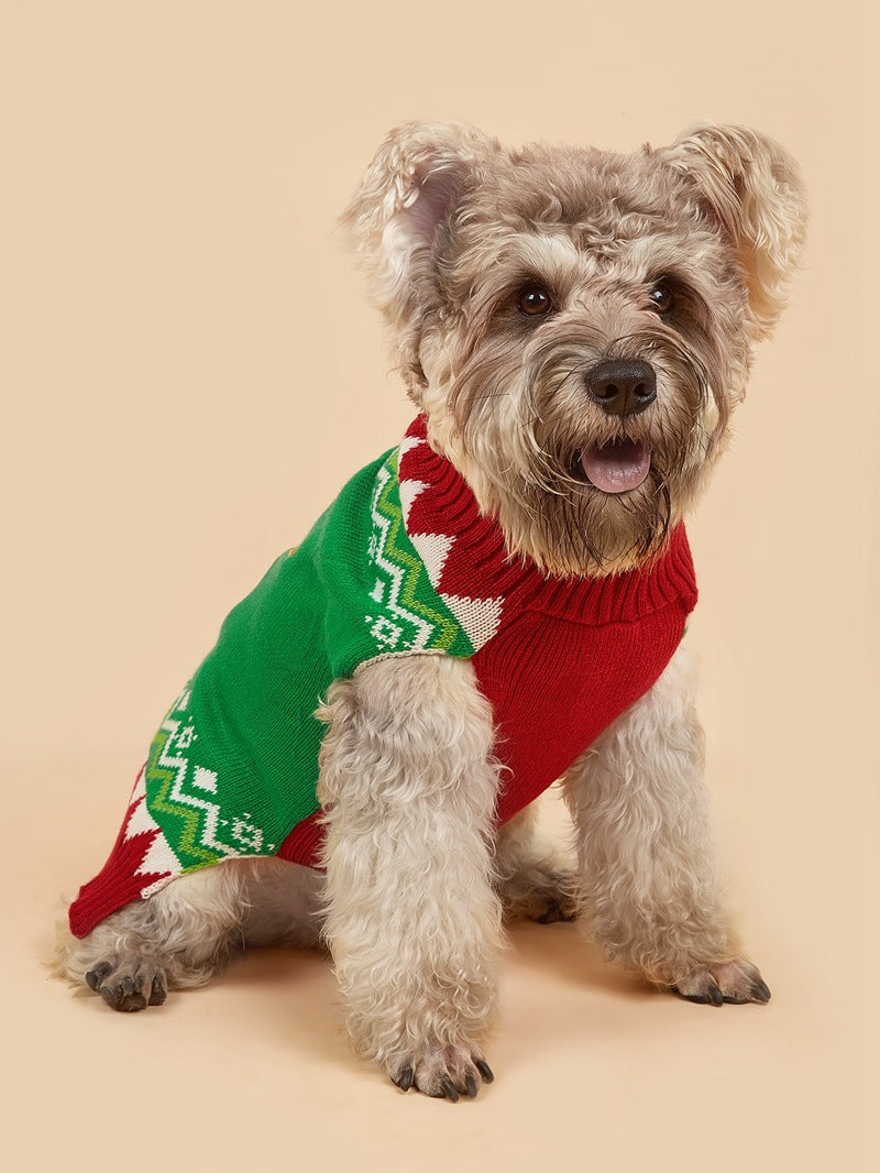 Christmas Santa Claus Knit Dog Sweater Acrylic Winter Pet Apparel