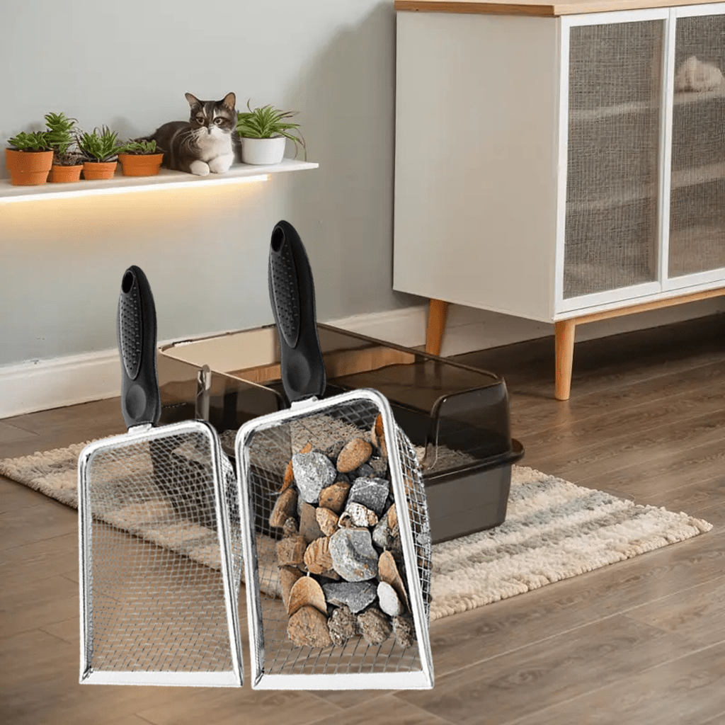 Cat Litter Sifter Kit Stainless Mesh With Handle 3.8mm 5mm