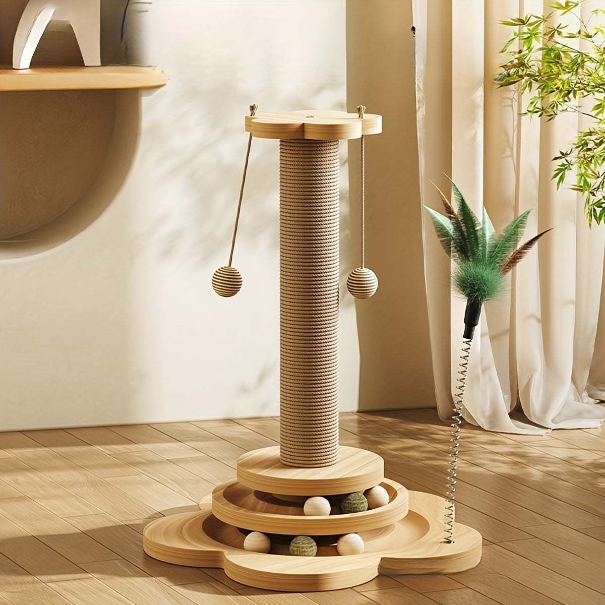 Cat Scratching Pole for Happy Cats | Durable Sisal Cat Scratch Post!!!