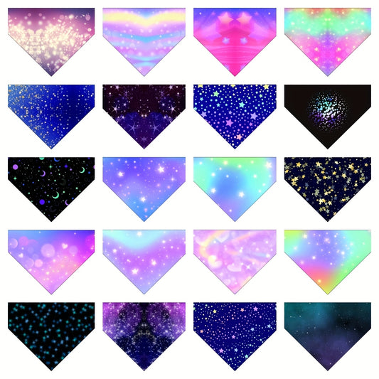 20 Piece Galaxy Dog Bandana Set for Fashionable Pets