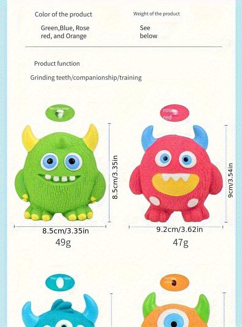 Fun Squeaky Monster Dog Toy Latex Cartoon Design Small Breeds