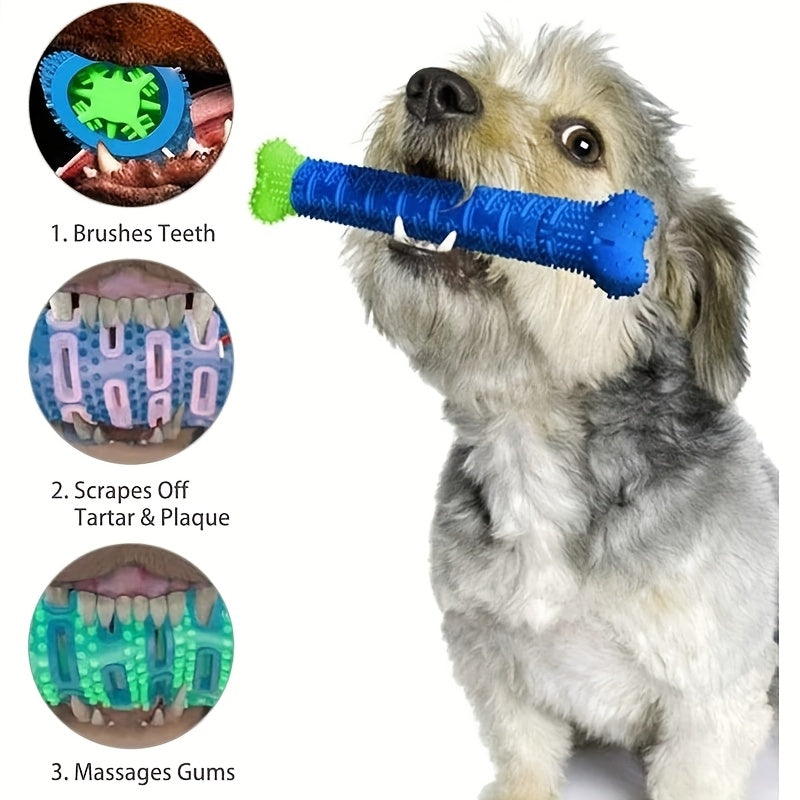 3-in-1 Dog Toothbrush Chew Toy for Dental Care