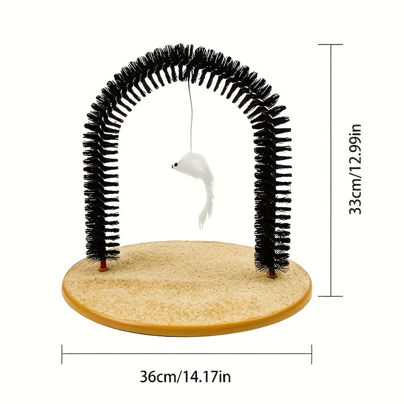 Herbal Infused Cat Arch Self Groomer Scratcher Nonslip Base