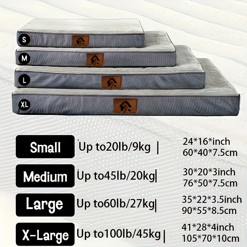 Four Seasons Washable Dog Bed Mat with Striped Design