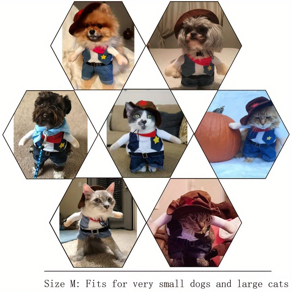 Cute Cowboy Pet Costume For Dogs And Cats Pullover