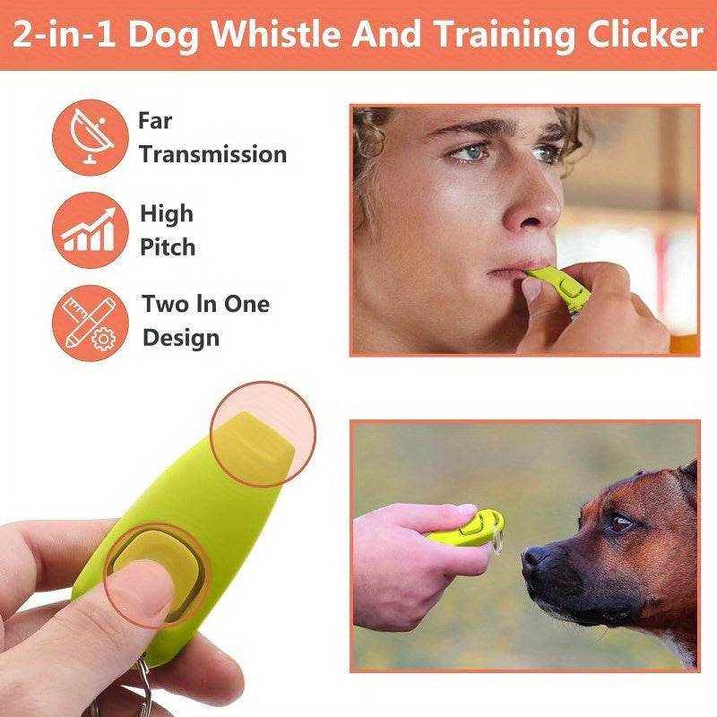 1set Dog Training Kit, Pet Training Waist Bag, 2 Puppy Training Clickers, Soundwave technology Silent Whistle, 2-in-1 Whistle Clicker, Dog Waste Bags