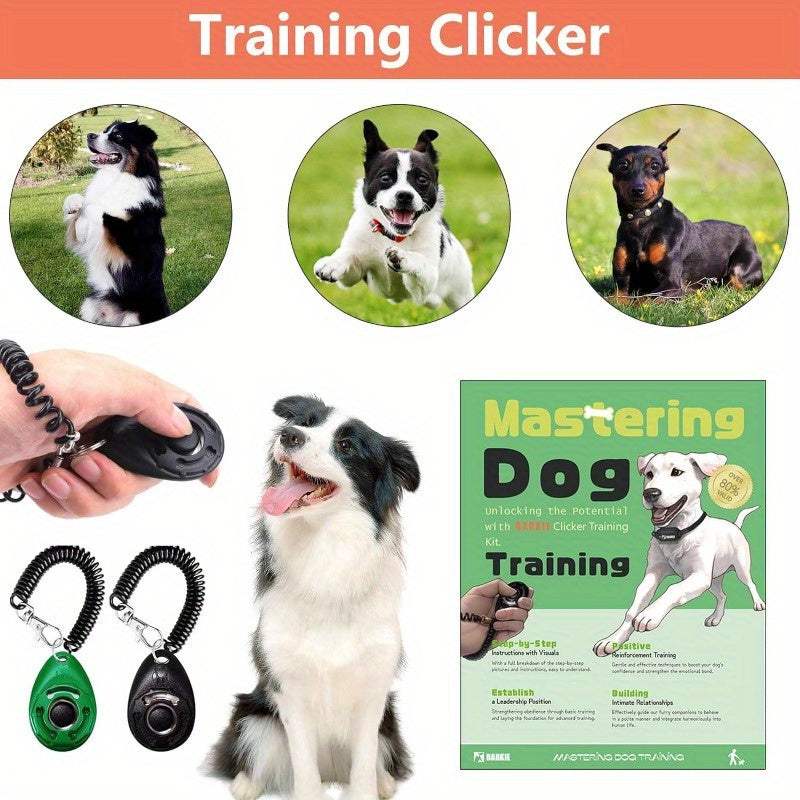 1set Dog Training Kit, Pet Training Waist Bag, 2 Puppy Training Clickers, Soundwave technology Silent Whistle, 2-in-1 Whistle Clicker, Dog Waste Bags