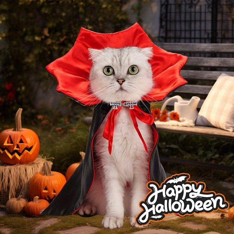 Halloween Pet Vampire Costume For Cats or Small Dogs Polyester