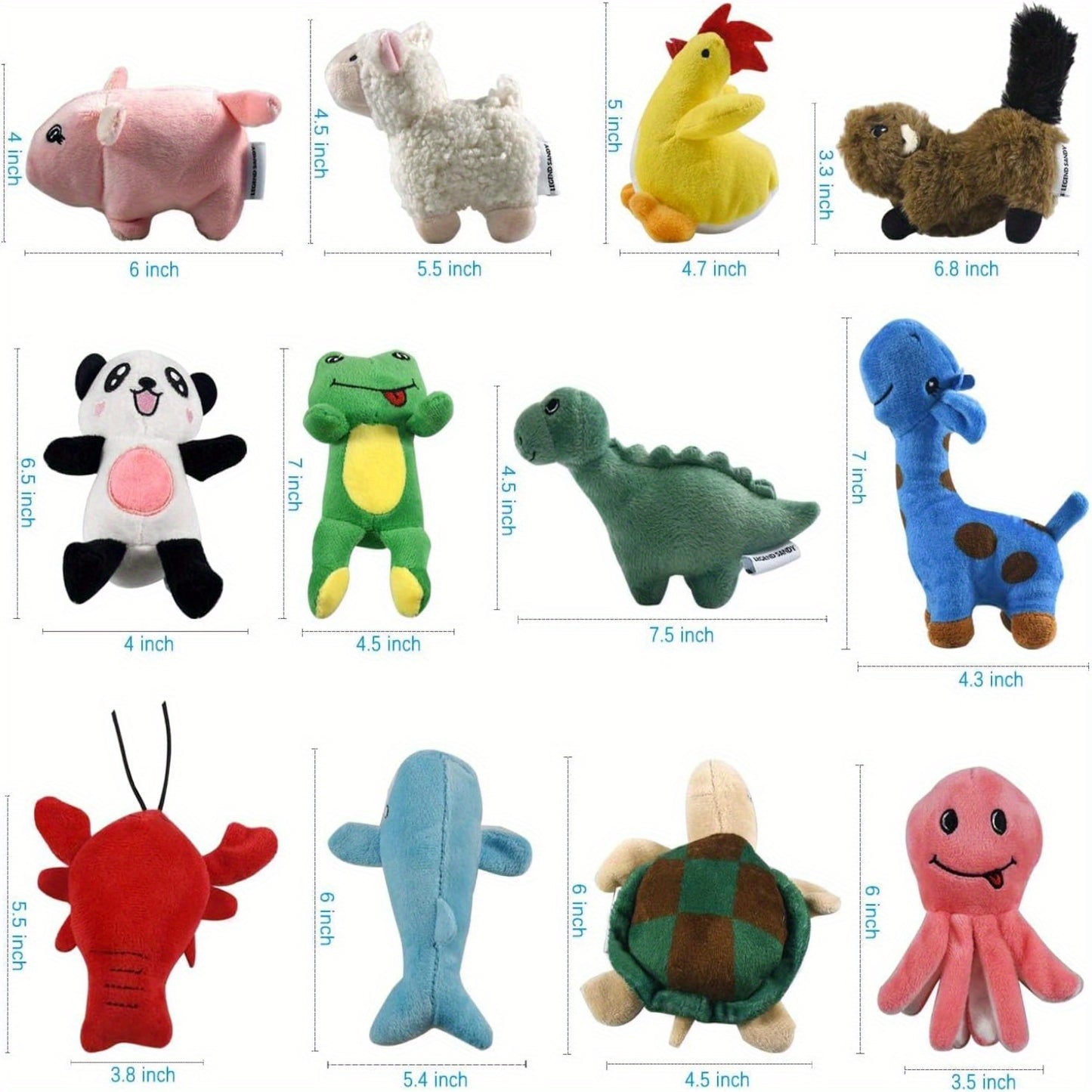 Squeaky Plush Dog Toy Pack for Happy Playtime Fun