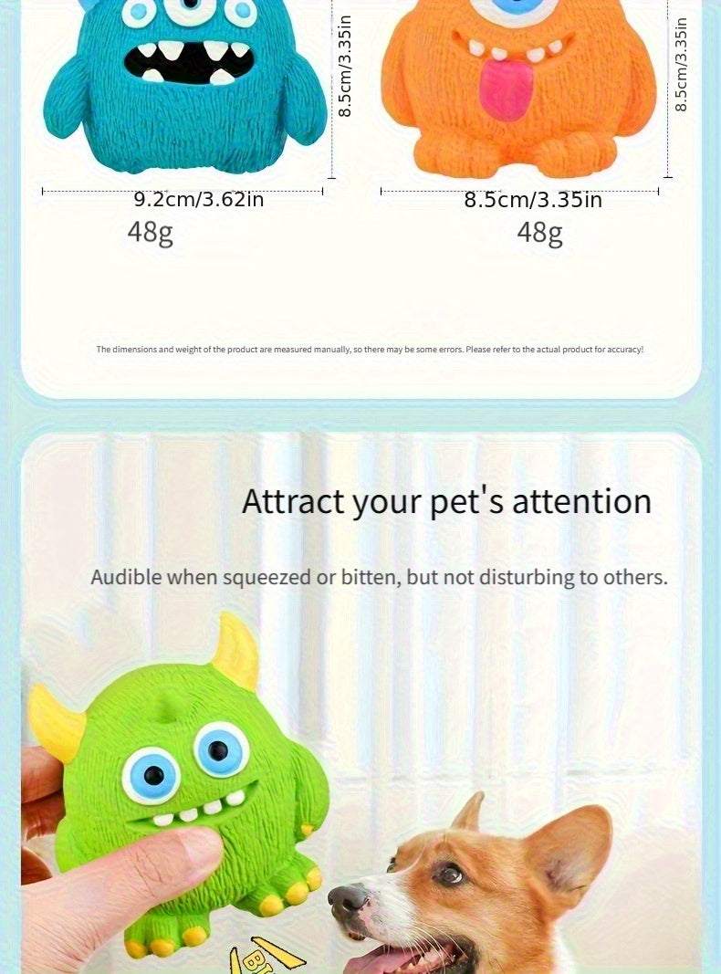 Fun Squeaky Monster Dog Toy Latex Cartoon Design Small Breeds