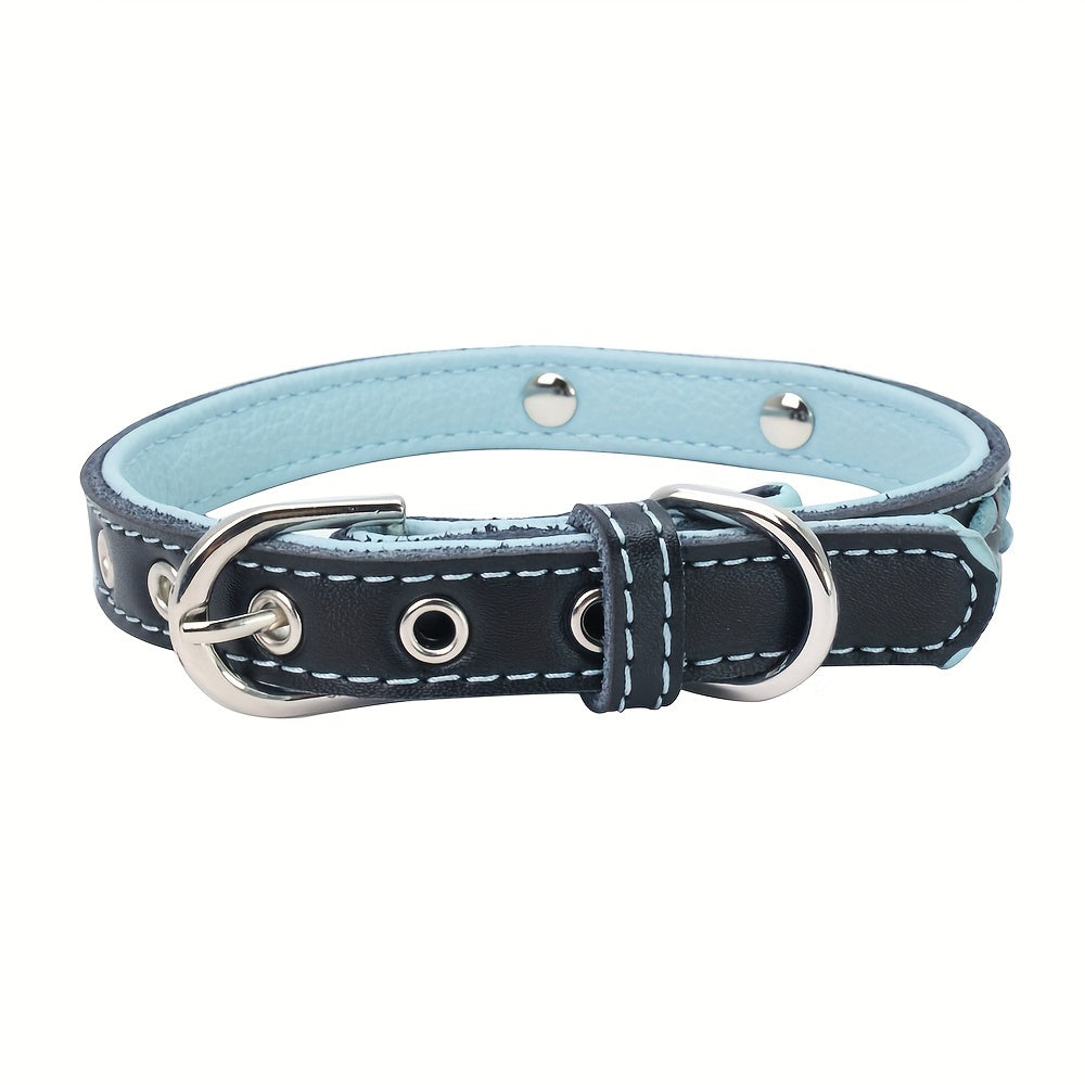 Personalized Leather Dog Collar And Leash Set With Engraving
