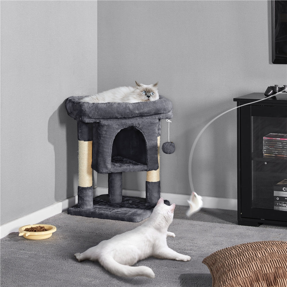 Costoffs 2-Level Cat Tree with Wide Perch and Scratch Posts