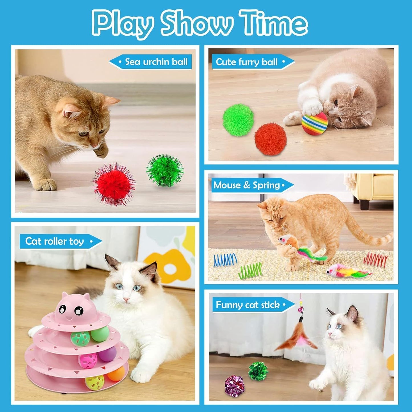 Upsky Cat Toys Roller Turntable Set for Indoor Cats
