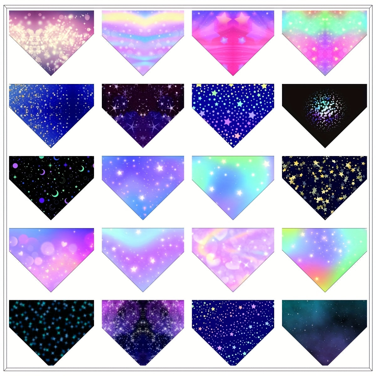 20 Piece Galaxy Dog Bandana Set for Fashionable Pets
