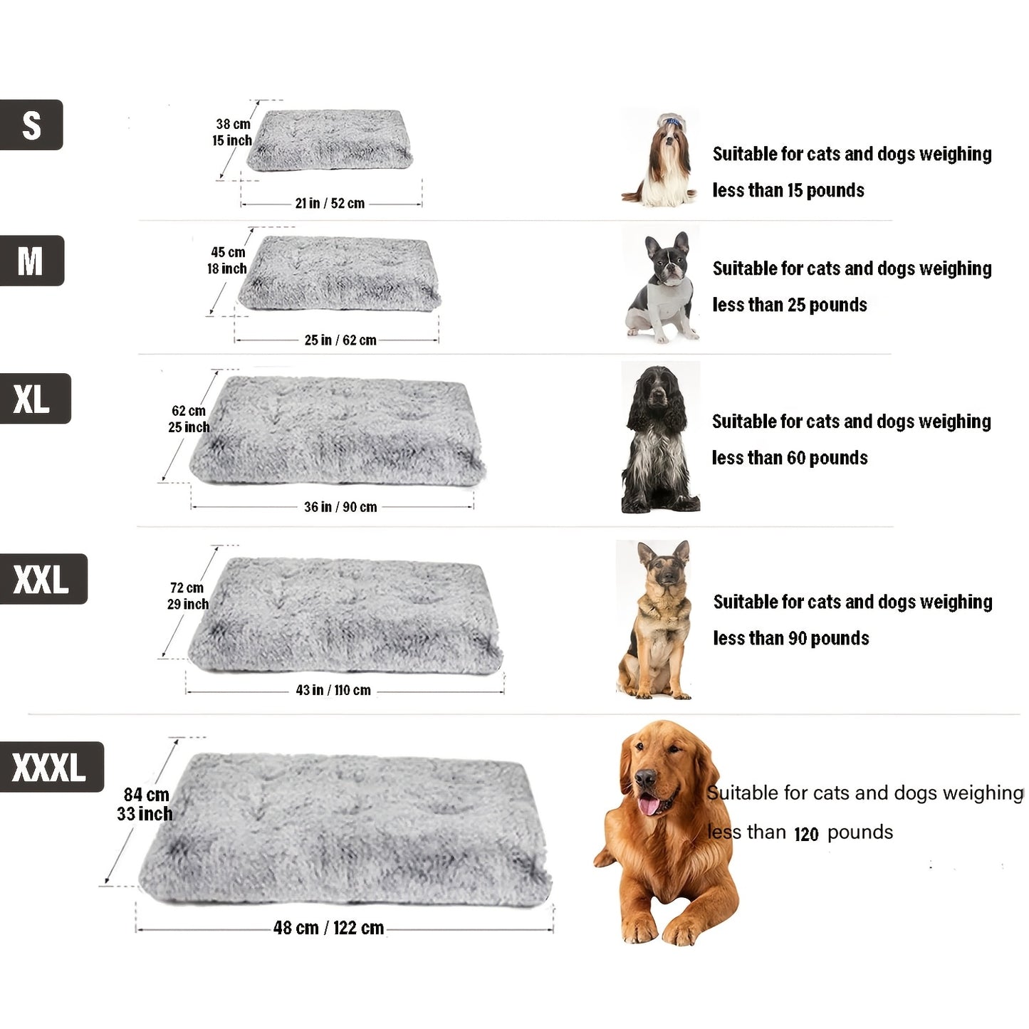 Plush Soft Dog Bedstead Anti Slip Crate Mat For Pets