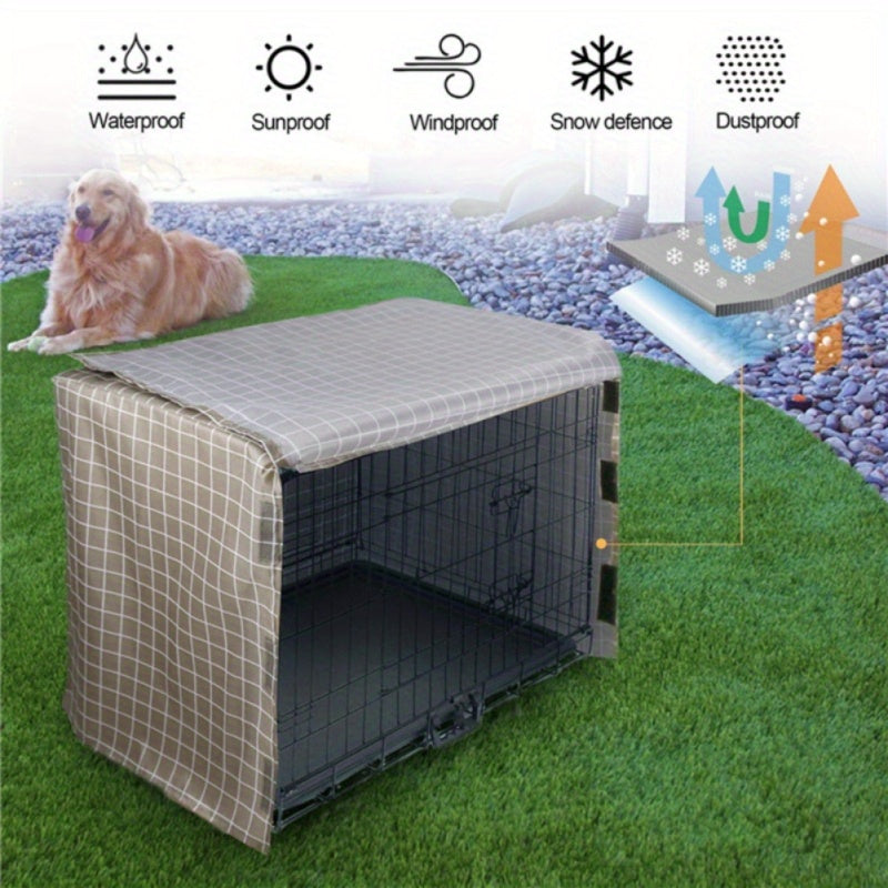 Four Door Privacy Dog Crate Cover Windproof For Wire Crates
