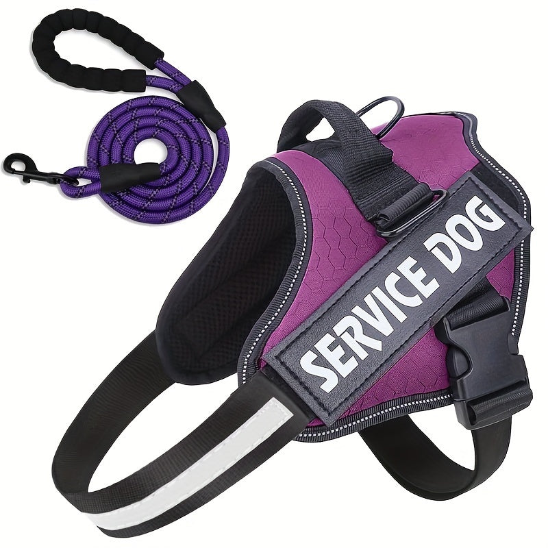Adjustable Reflective Dog Harness Set for Easy Control