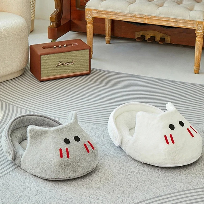 Cozy Plush Cat Bed With Memory Foam Pillow And Anti Slip