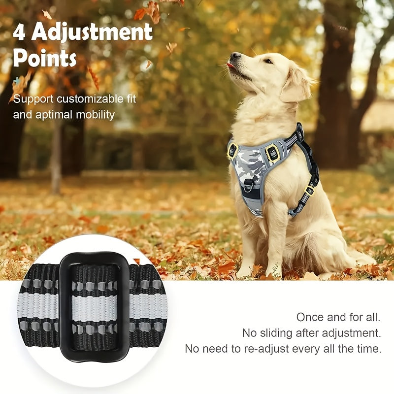 Reflective No-Pull Dog Harness with Handle for Easy Training