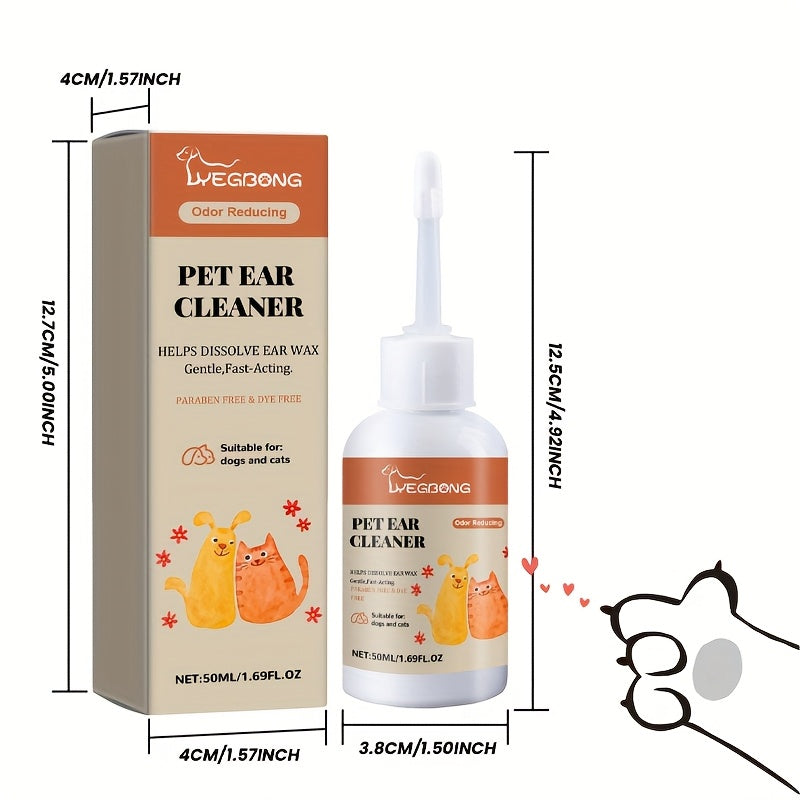Pet Ear Cleaner Drops For Dogs And Cats Gentle Formula