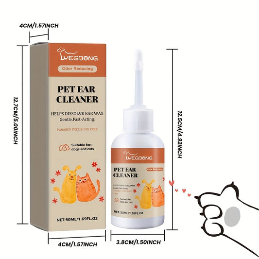Pet Ear Cleaner Drops For Dogs And Cats Gentle Formula
