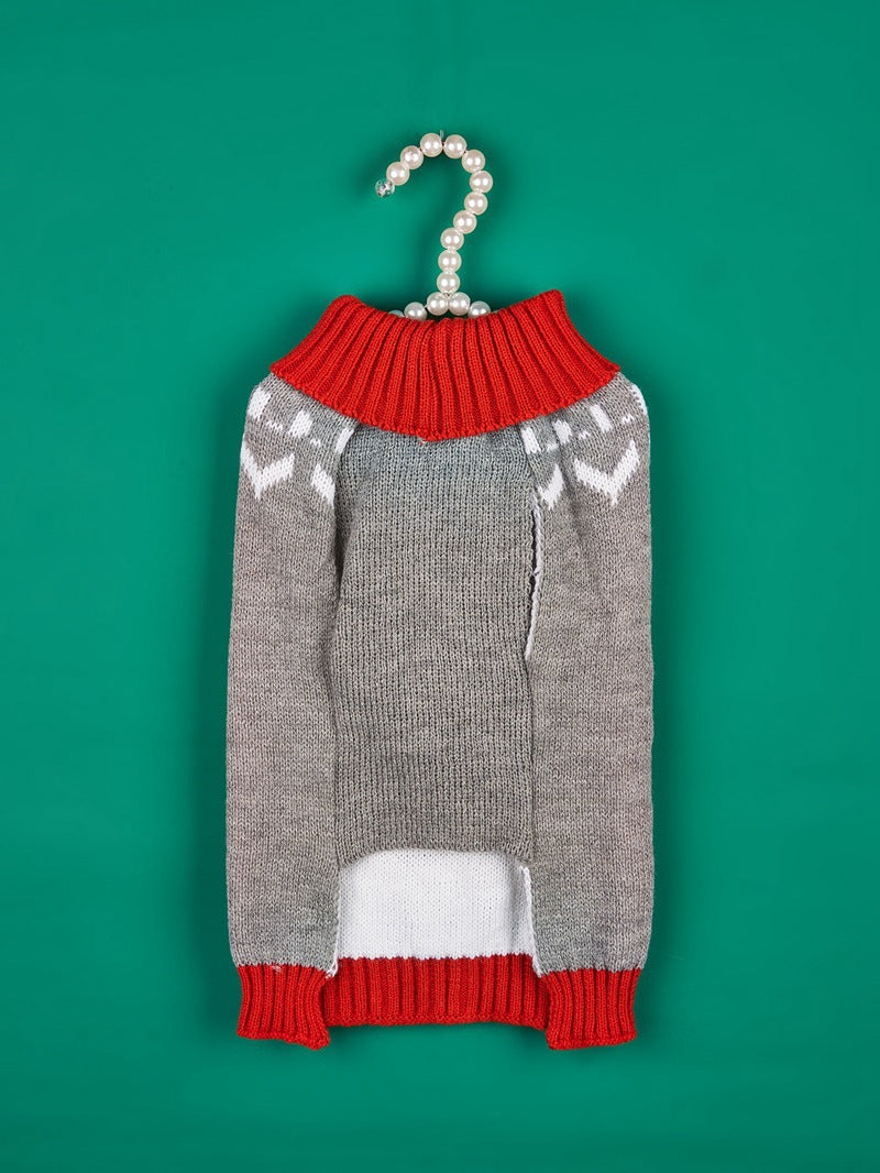 Christmas Santa Claus Knit Dog Sweater Acrylic Winter Pet Apparel