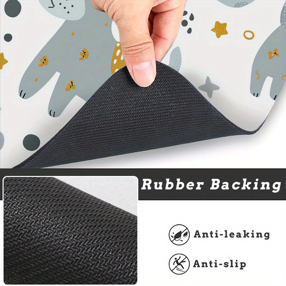 Absorbent Non-Slip Dog Bowl Mat for Easy Feeding Cleanup
